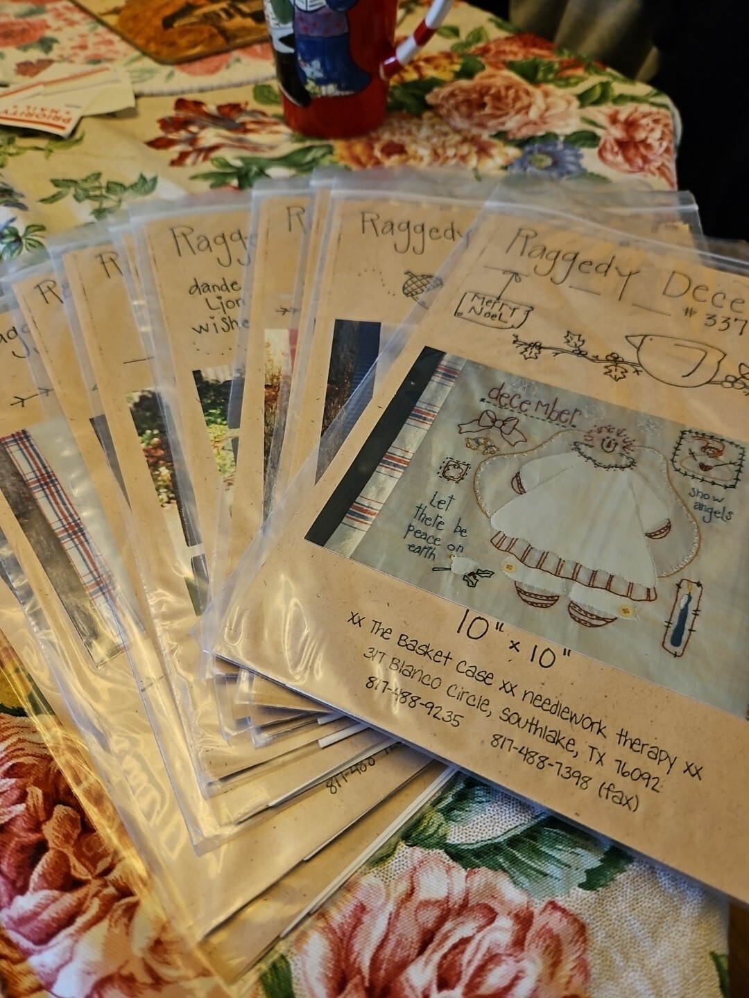 Nancy Huggins Lot Of 10 The Basket Case Embroidery Patterns Raggedy Months Block
