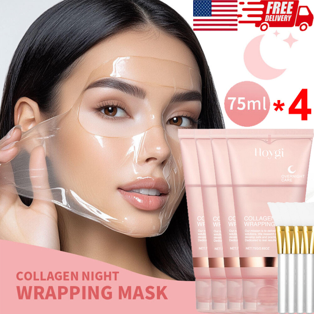 4x Collagen Night Wrapping Mask Overnight Wrapping Peel Off Natural Facial Mask