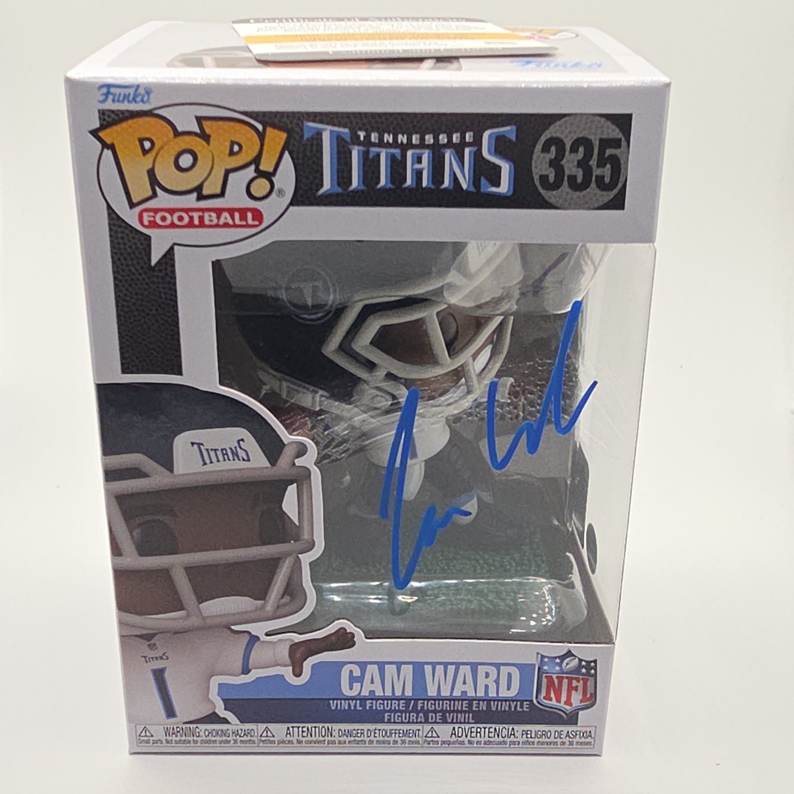 Funko Pop! Football Cam Ward Tennessee Titans NFL Autographed Vinyl Figure 335