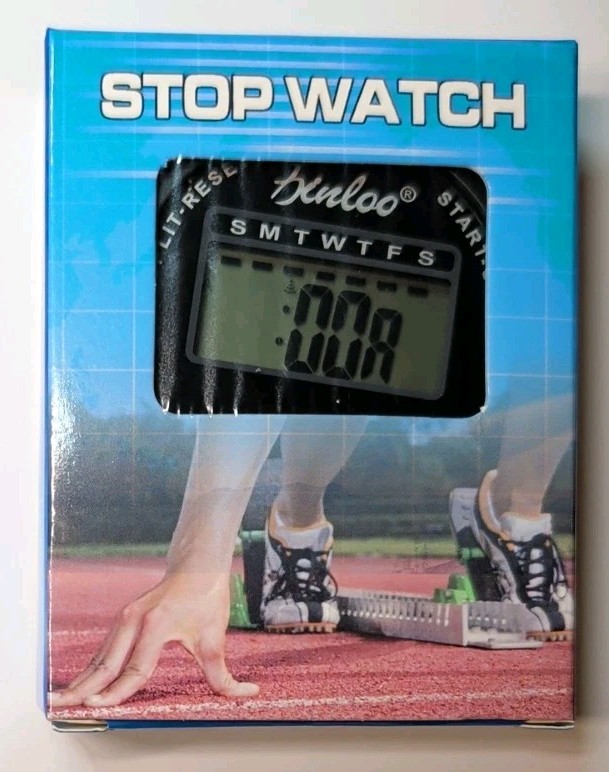Digital Waterproof Stopwatch No Clock No Date Silent Clear Display Sport