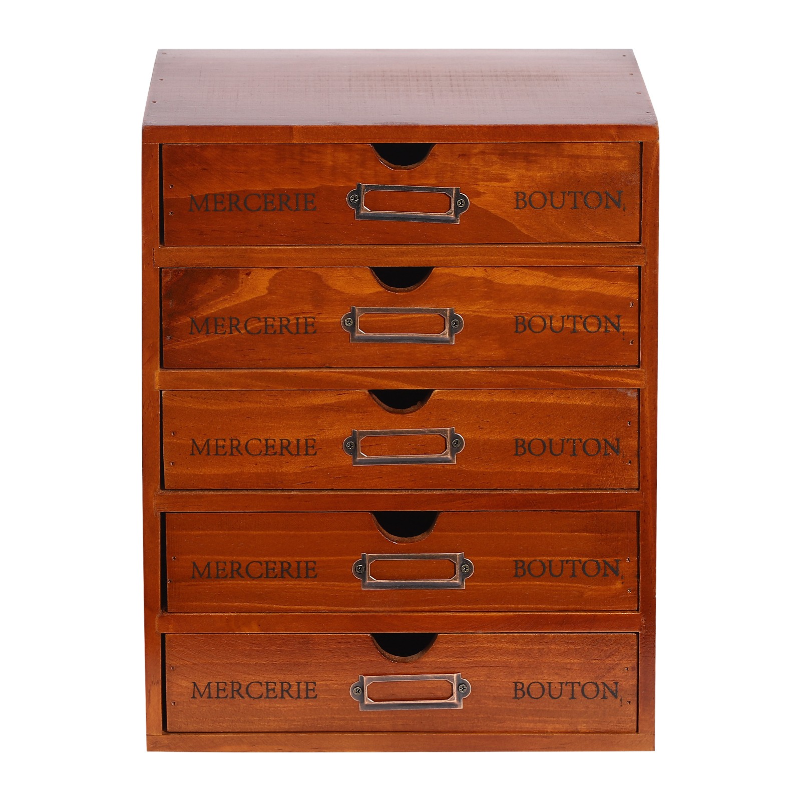 5 PCS Wooden Desktop Organizers Retro Rectangular Storage Drawers For Tabletop