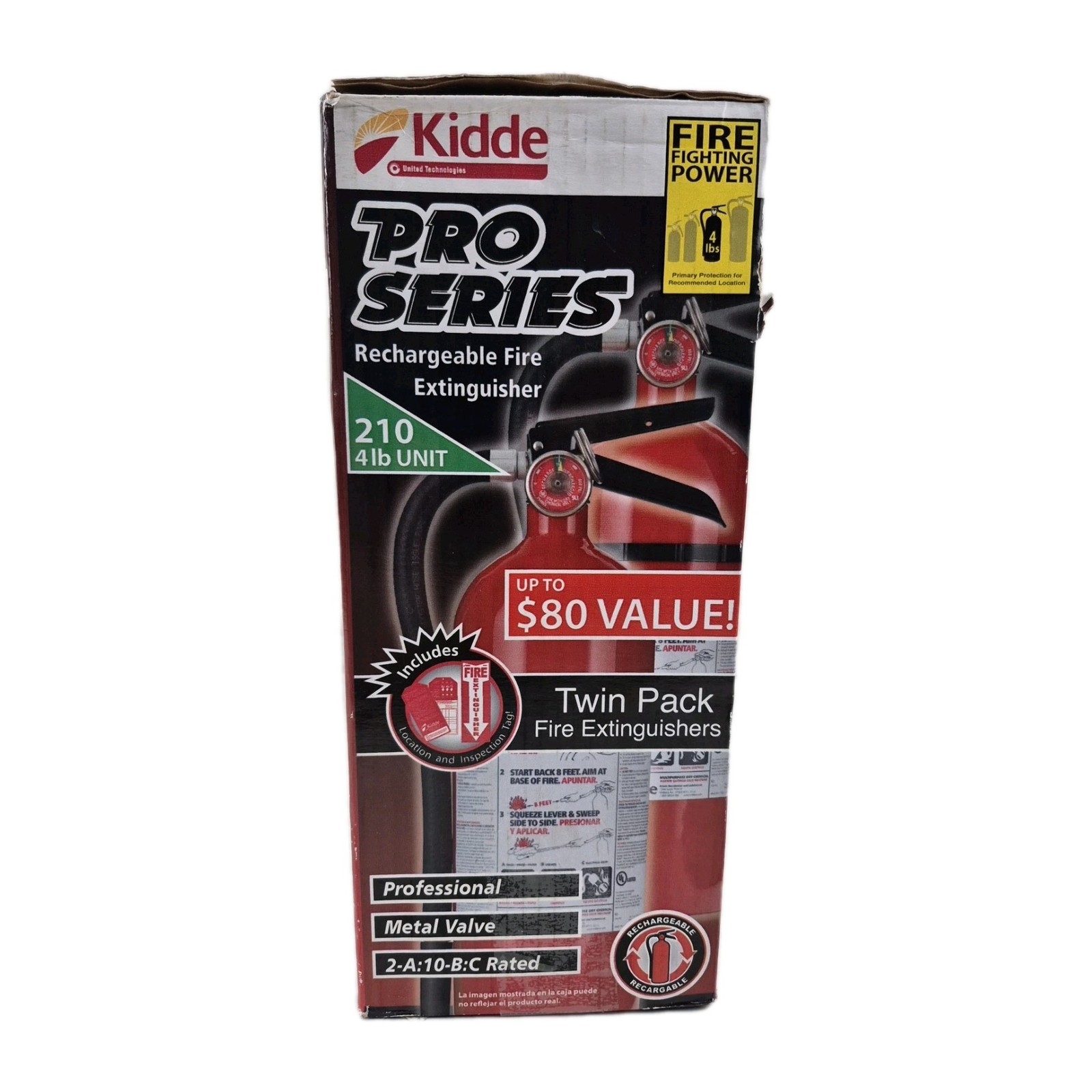 Kidde Fire Extinguishers TwinPro210, Rechargeable Fire Extinguishers, Two-Pack