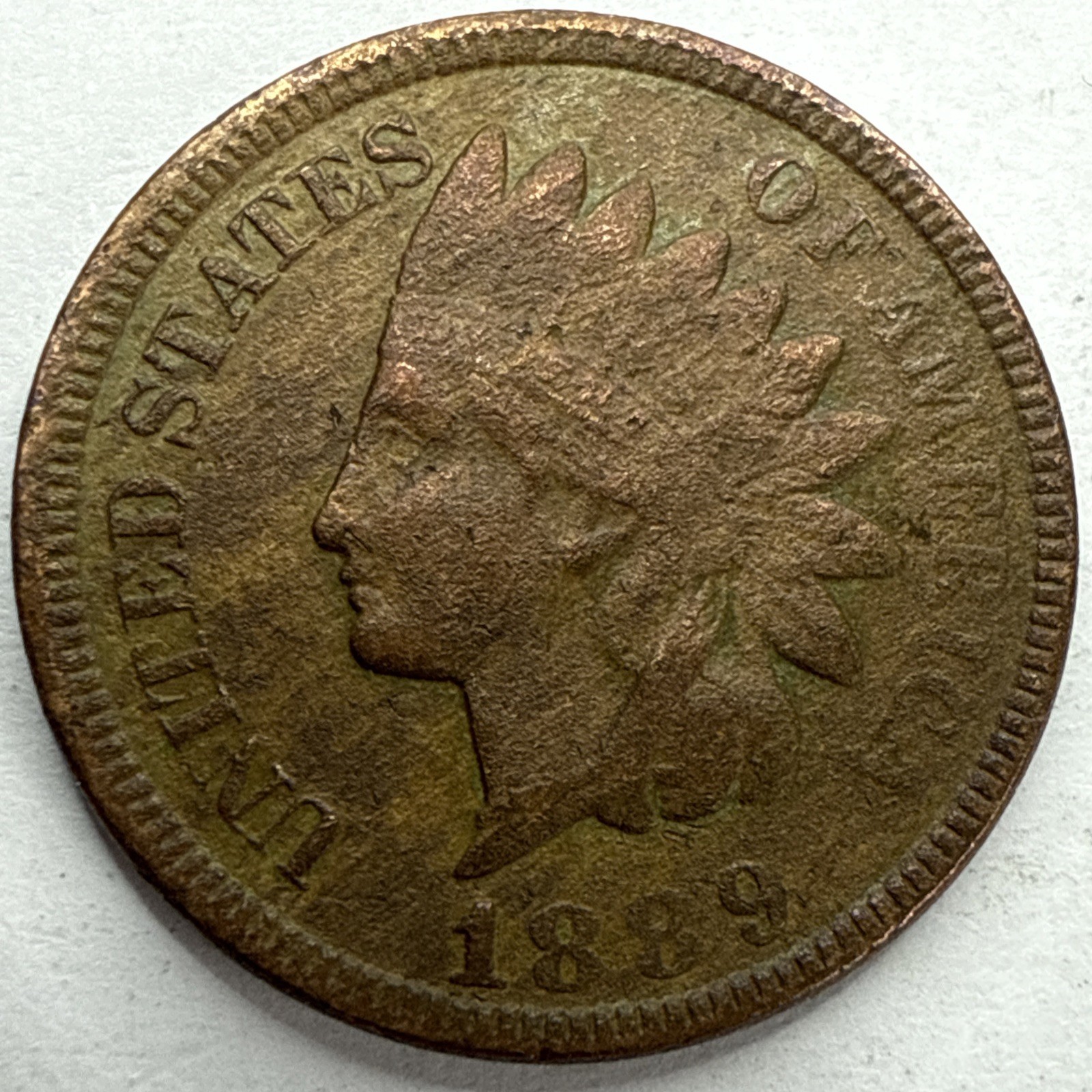 1889 Indian Head Cent Exact Coin Imaged #IND1975