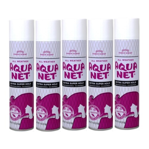 5 Pk Aqua Net Professional Hair Spray Extra Super Hold Fresh Fragrance 11Oz Each