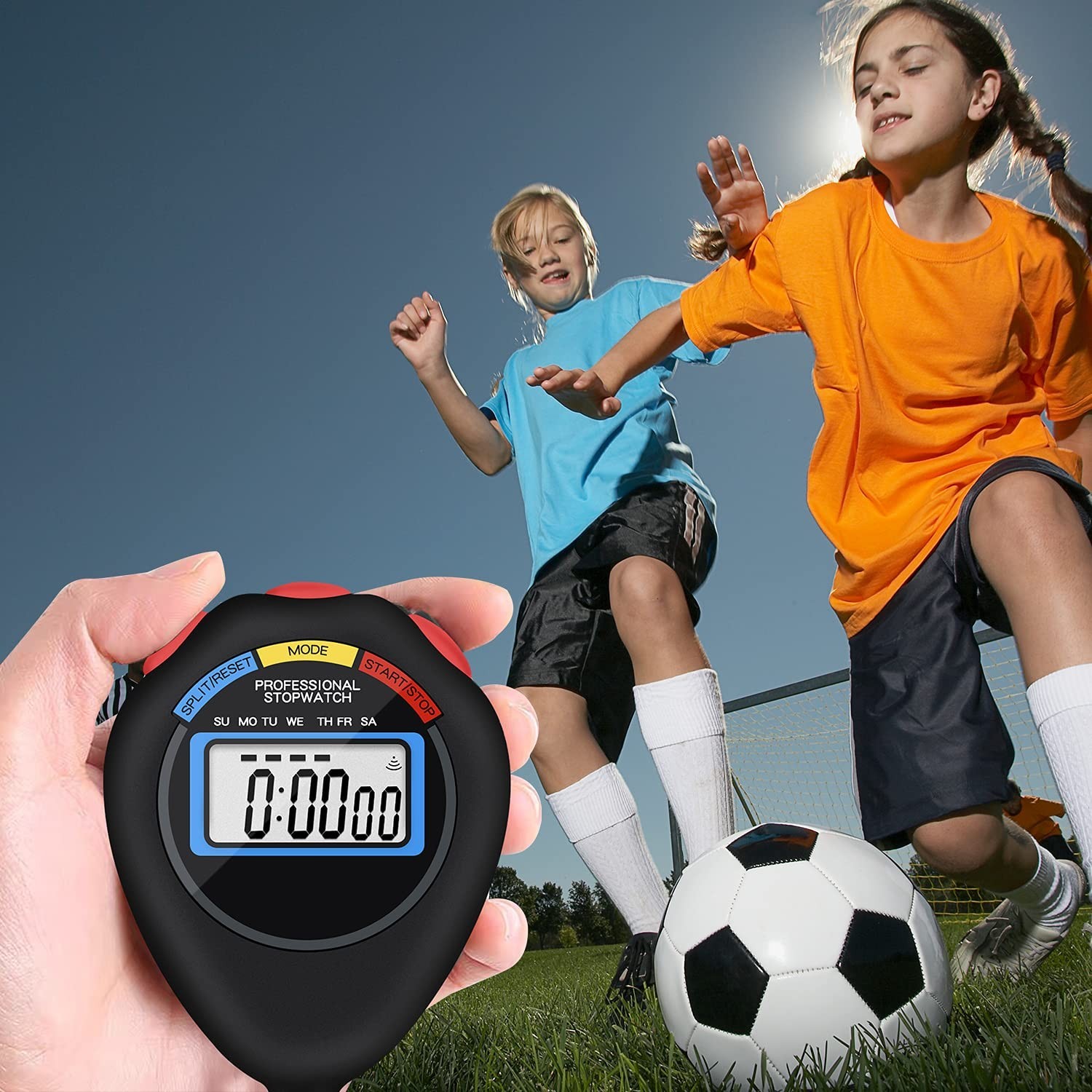 6 Pack Multi-Function Electronic Digital Sport Stopwatch Timer, Large Display...
