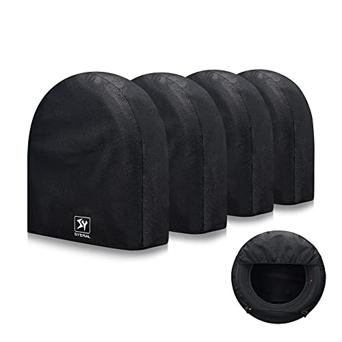 Tire Covers Set of 4,Upgraded 5 Layer Nonwoven RV Wheel Covers, Waterproof
