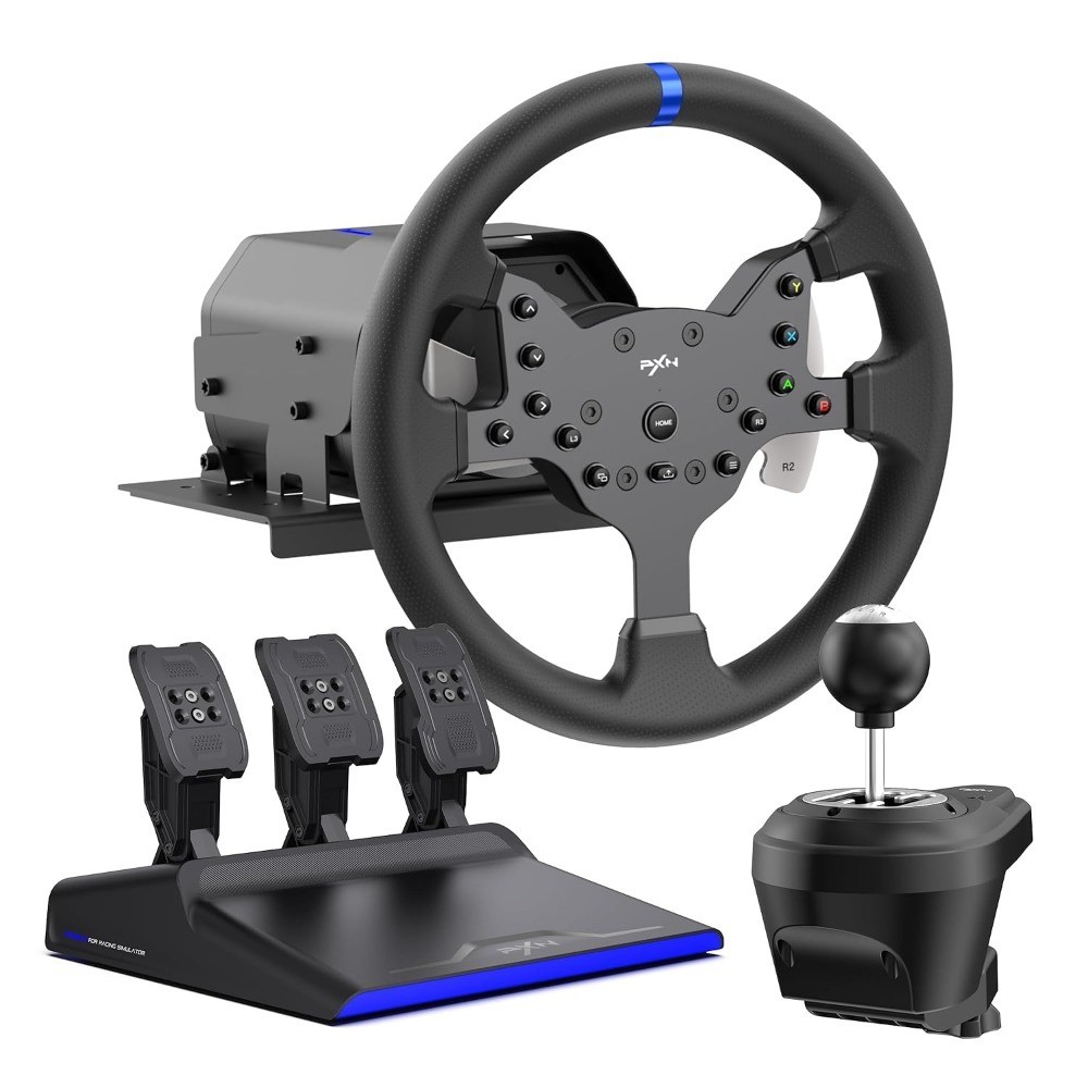 Sim Racing Steering Wheel with Force Feedback 3.2Nm 270 to 900 Degrees 11.8 Inch
