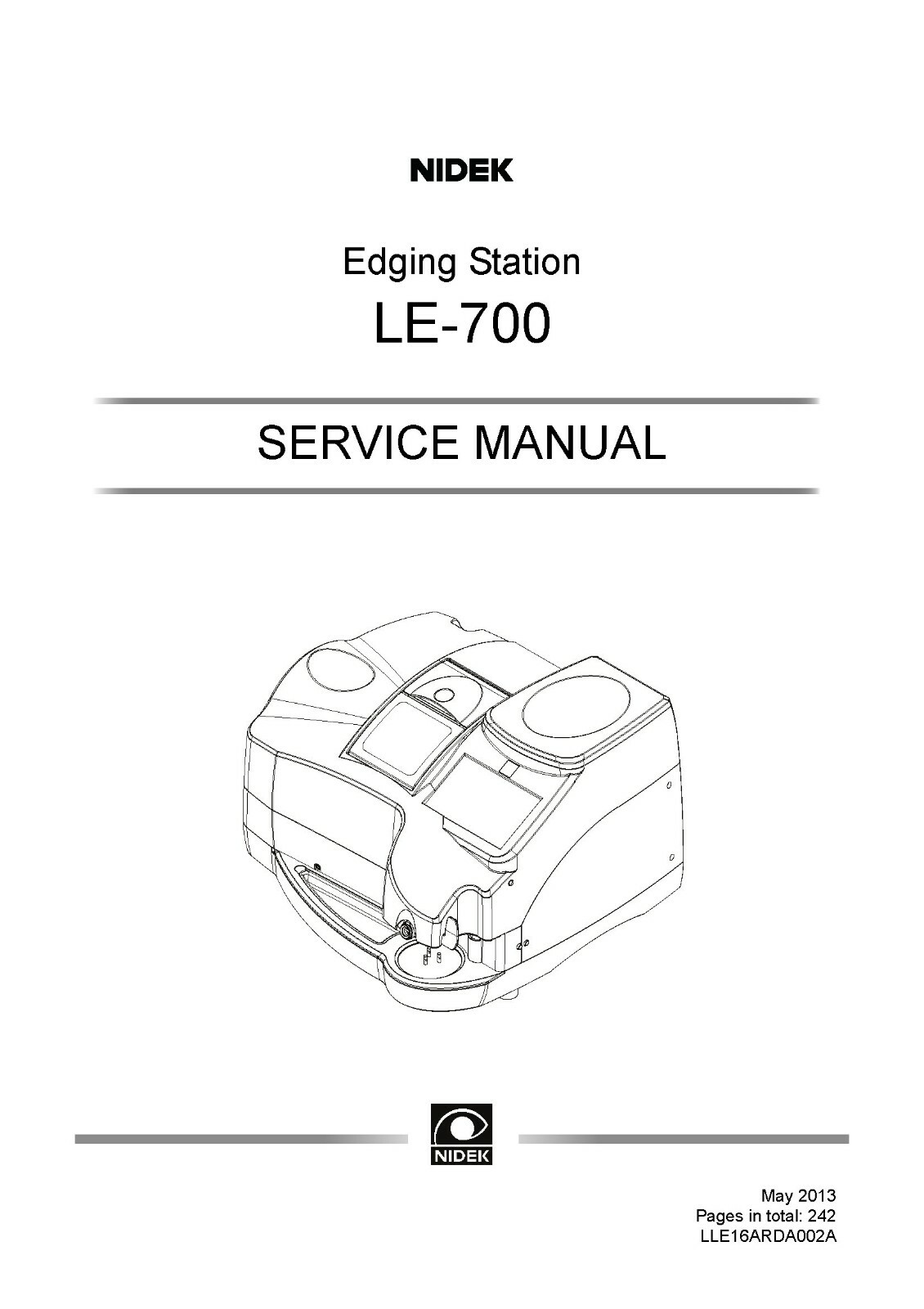Santinelli Nidek LE 700 Technical Service Manual