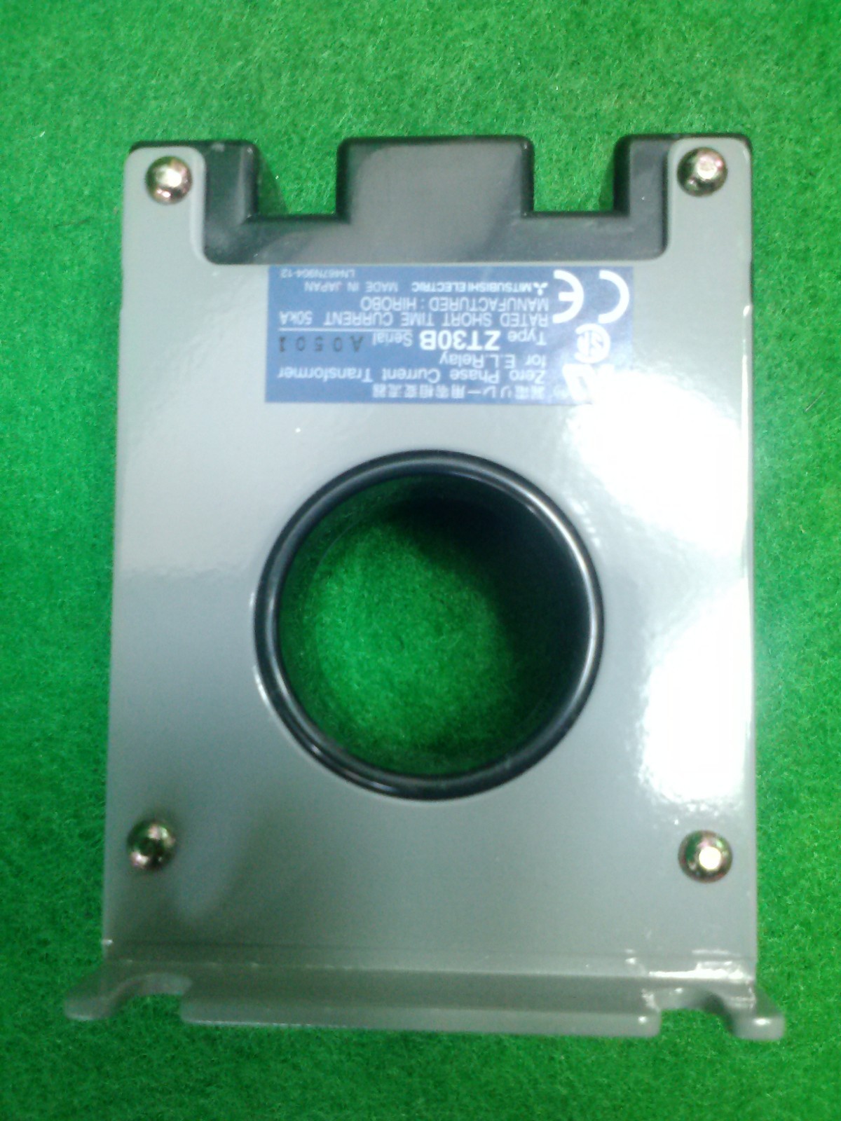 MITSUBISHI ZT30B ZERO PHASE Current Transformer for E.L.Ralay, USED