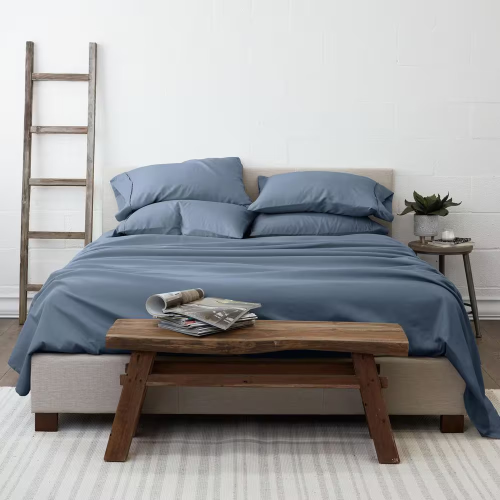 6-Piece Solid Stone Twin Bed Sheet Set