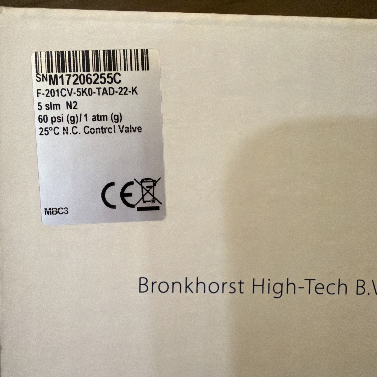 Bronkhorst Mass Flow Controller - 5 slm - Kalrez seals