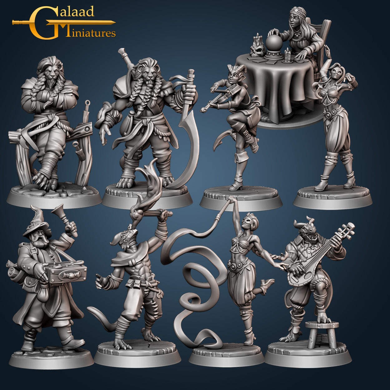 Festival Performer Miniatures (Full Set) | Fantasy Miniature | Galaad Miniatures