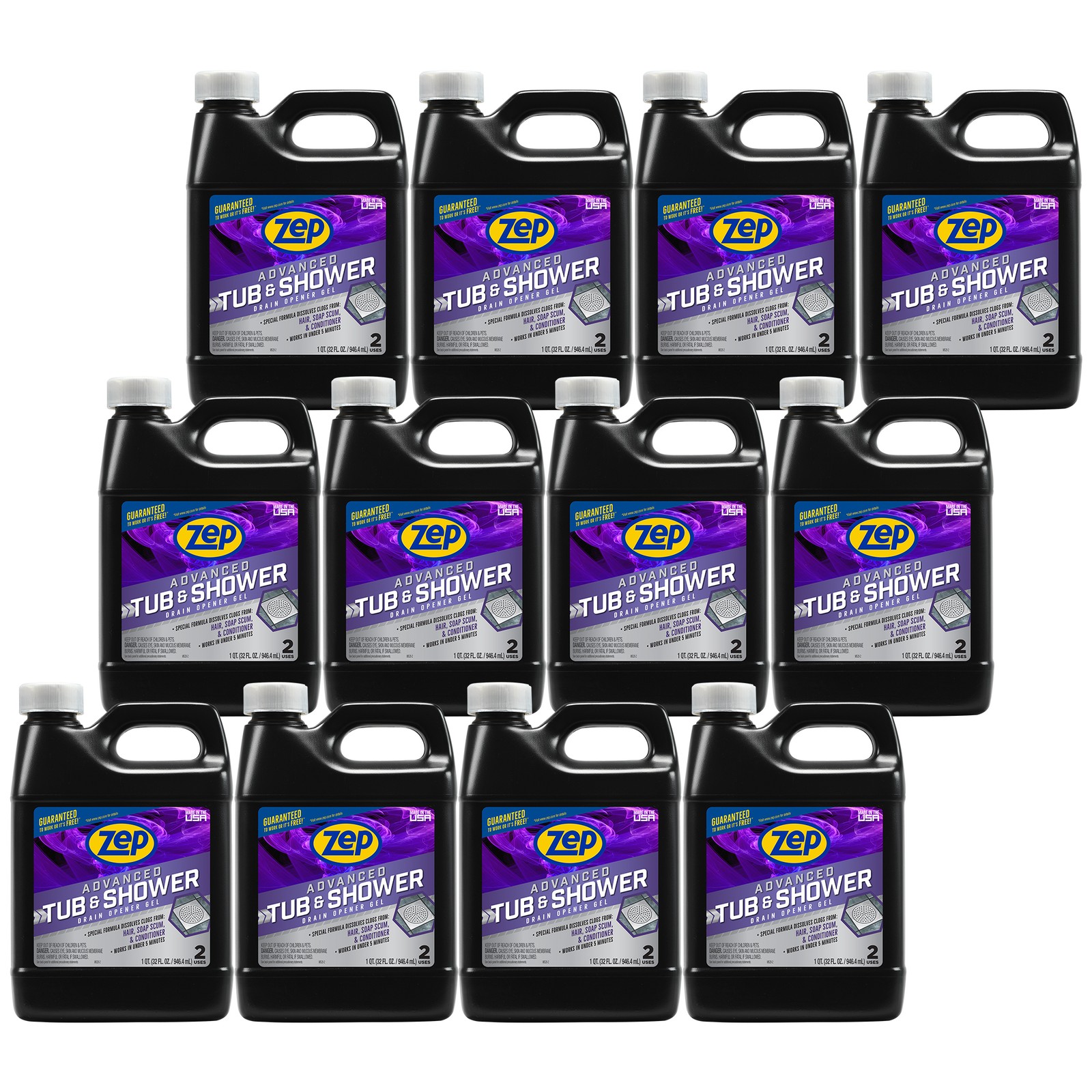Zep Advanced Tub and Shower Drain Opener Gel - 32 oz (Case of 12) U49210 -