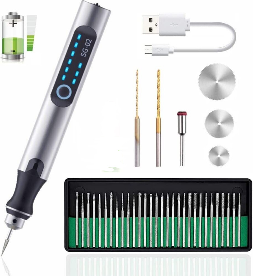 Cordless Electric Engraving Pen, Micro Polishing Pen, 33 Drill Bits