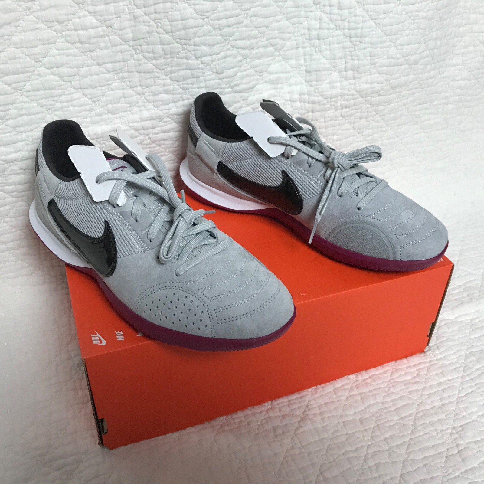 Nike Streetgato Indoor Soccer Shoes Mens SZ 8.5 Gray Fog DC8466-021 NWOB