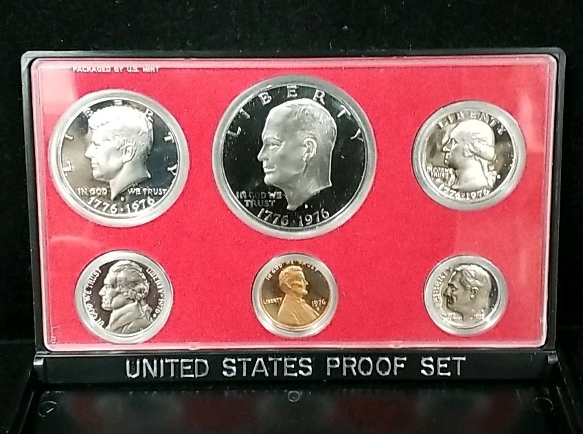 1976-S US Mint Proof Set Bicentennial Coins Ike, Half, Quarter 76PS