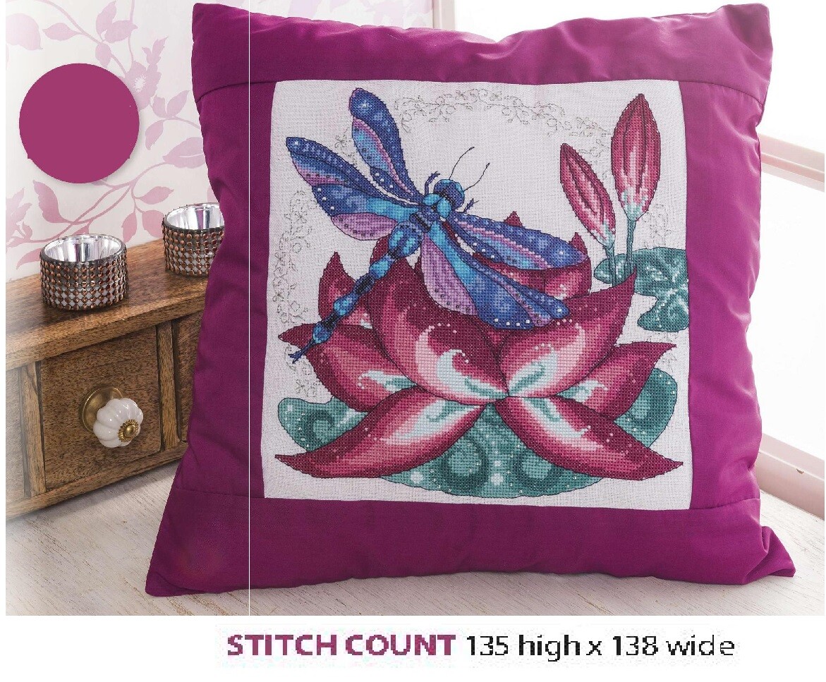 DRAGONFLY CUSHION  CROSS STITCH PATTERN  ONLY   ALS - QQ