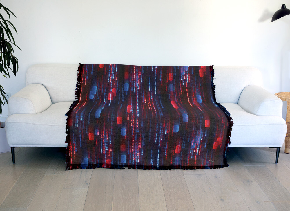 The Matrix Resurrections Blanket, 50"x60" Pill Code Woven Cotton Blend Throw