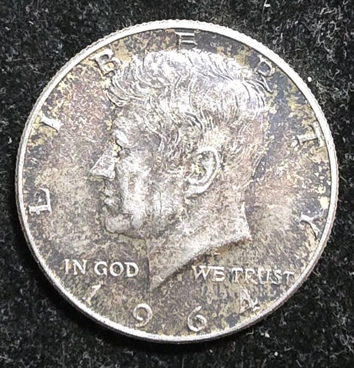 1964 Kennedy Half Dollar Accented Hair Early Strike Ungraded