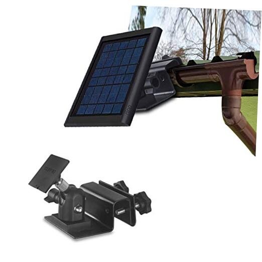 HOLACA Weatherproof Gutter Mount for Ring Solar Panel- Adjustable Black