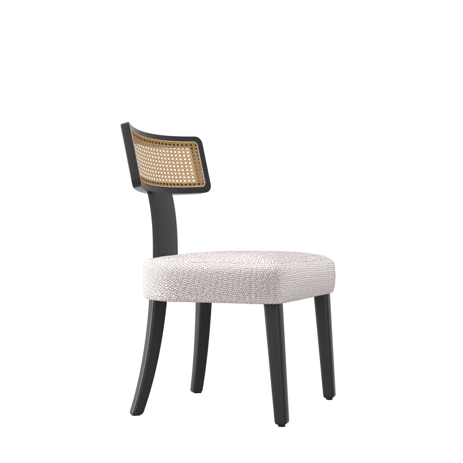 Mid Century Modern Dining Chairs Set of 2,Solid Wood and Rattan Net Back,Dinin