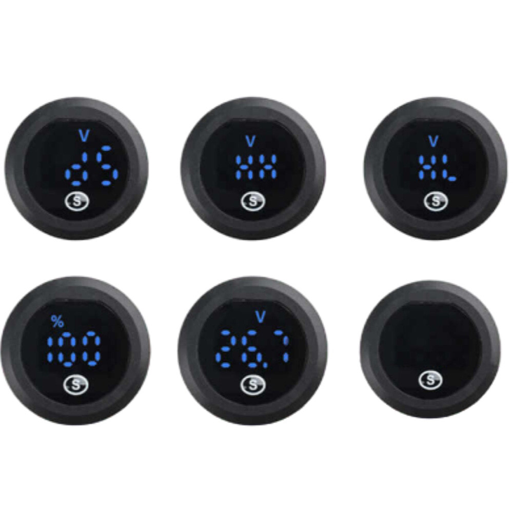 DC12-60V 2-Wire Mini Round Voltmeter High Precision Circular Digital Voltage Pow