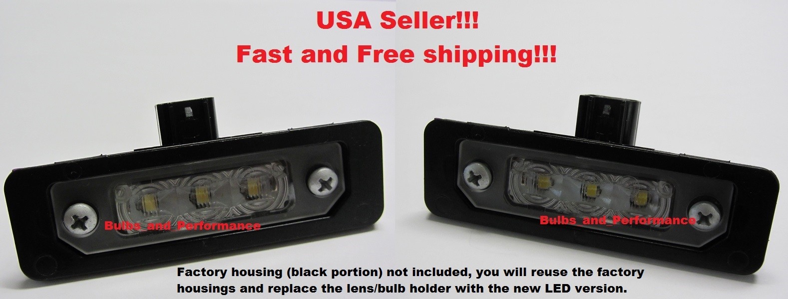 6000K White LED License Plate Lights Lamps for 2006 - 2009 Mercury Milan