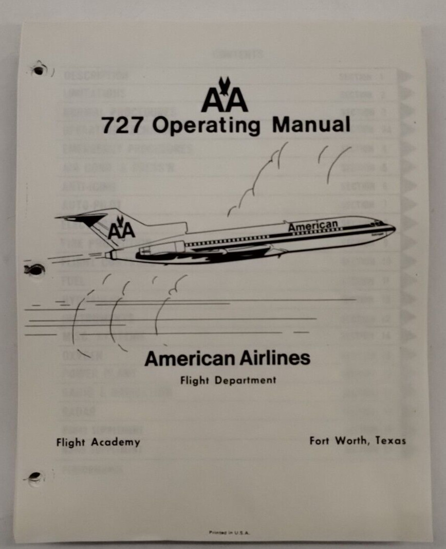 American Airlines 727 Operating Manual 1977-Copy