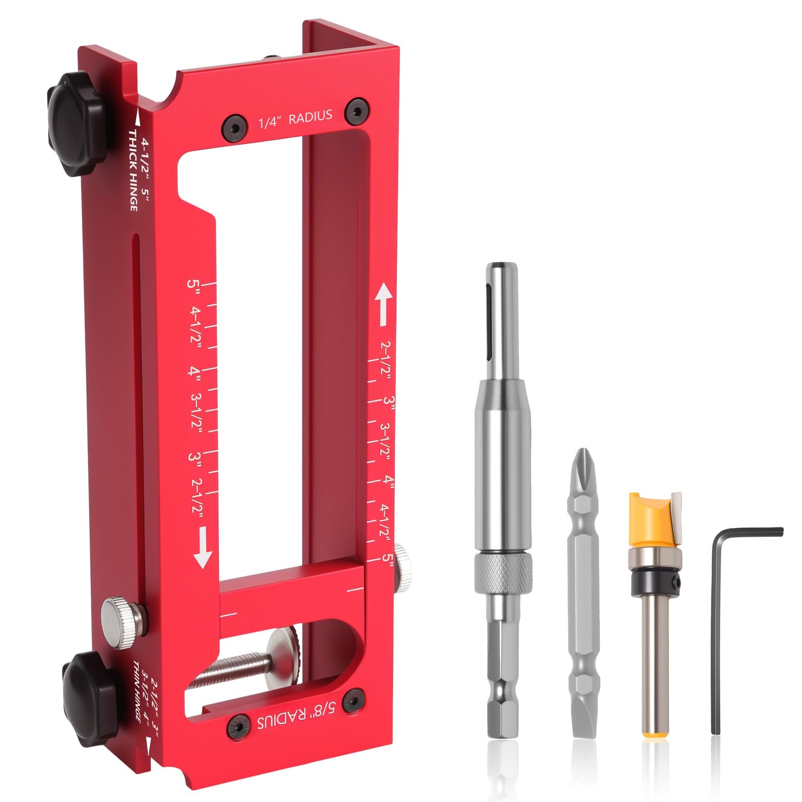 Muaoush Door Hinge Jig - Cut Out Tool for & Cabinet Silver