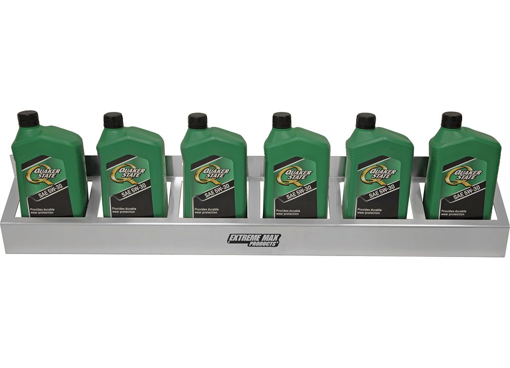 Extreme Max 5001.6475 Wall-Mount Alum 6-Quart Oil Jug Rack Holder - Silver