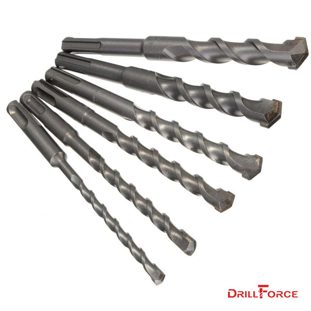 6PCS SDS+ Rotary Hammer Bit Kit Carbide Drill Bits Set For Concrete Masonry Wall