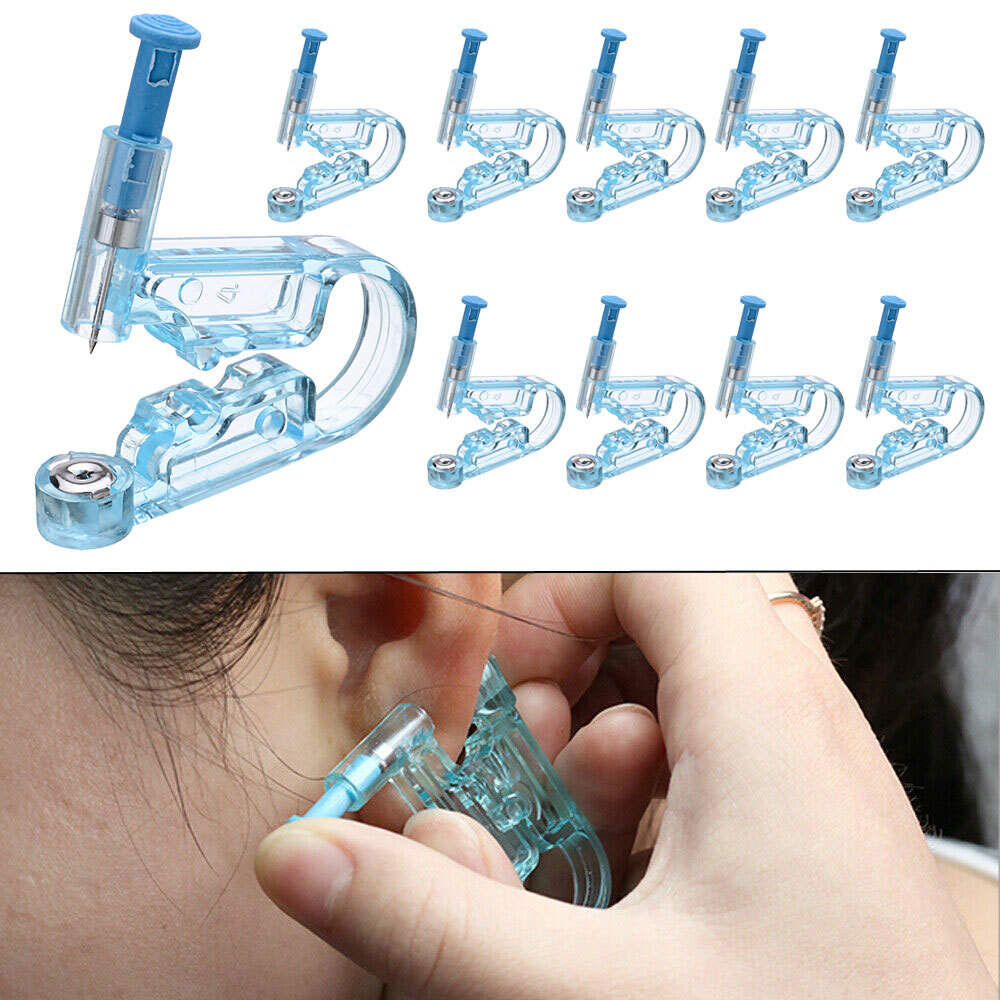 10-50Pcs Blue Disposable Ear Studs Piercing Gun Ear Stud Unit Piercer Tool Kits