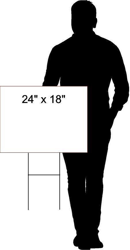 53 AGE HAPPY BIRTHDAY YELLOW 18inx24in Yard Road Sign w/ Stand