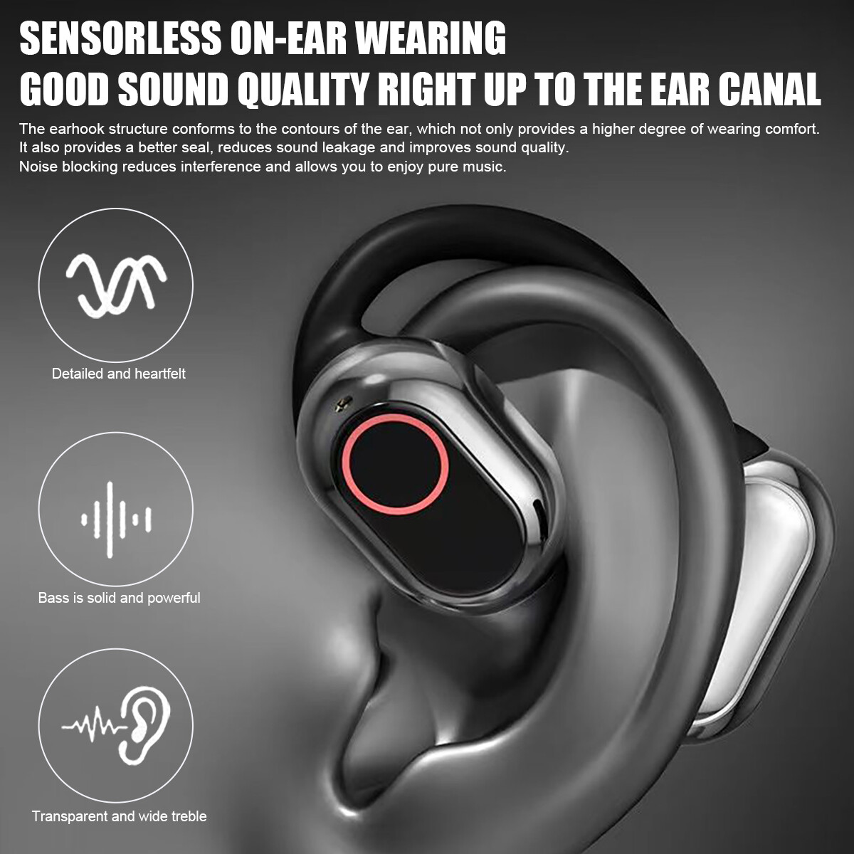 Wireless True Bone Conduction Headphones Wireless Headset Earbuds Bluetooth V5.3