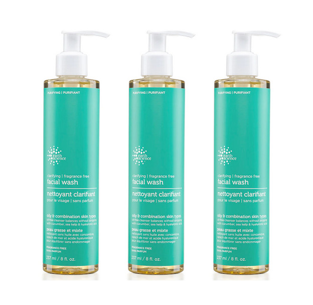 Earth Science Fragrance Free Clarifying Facial Wash 8 ounces (3 PACK)