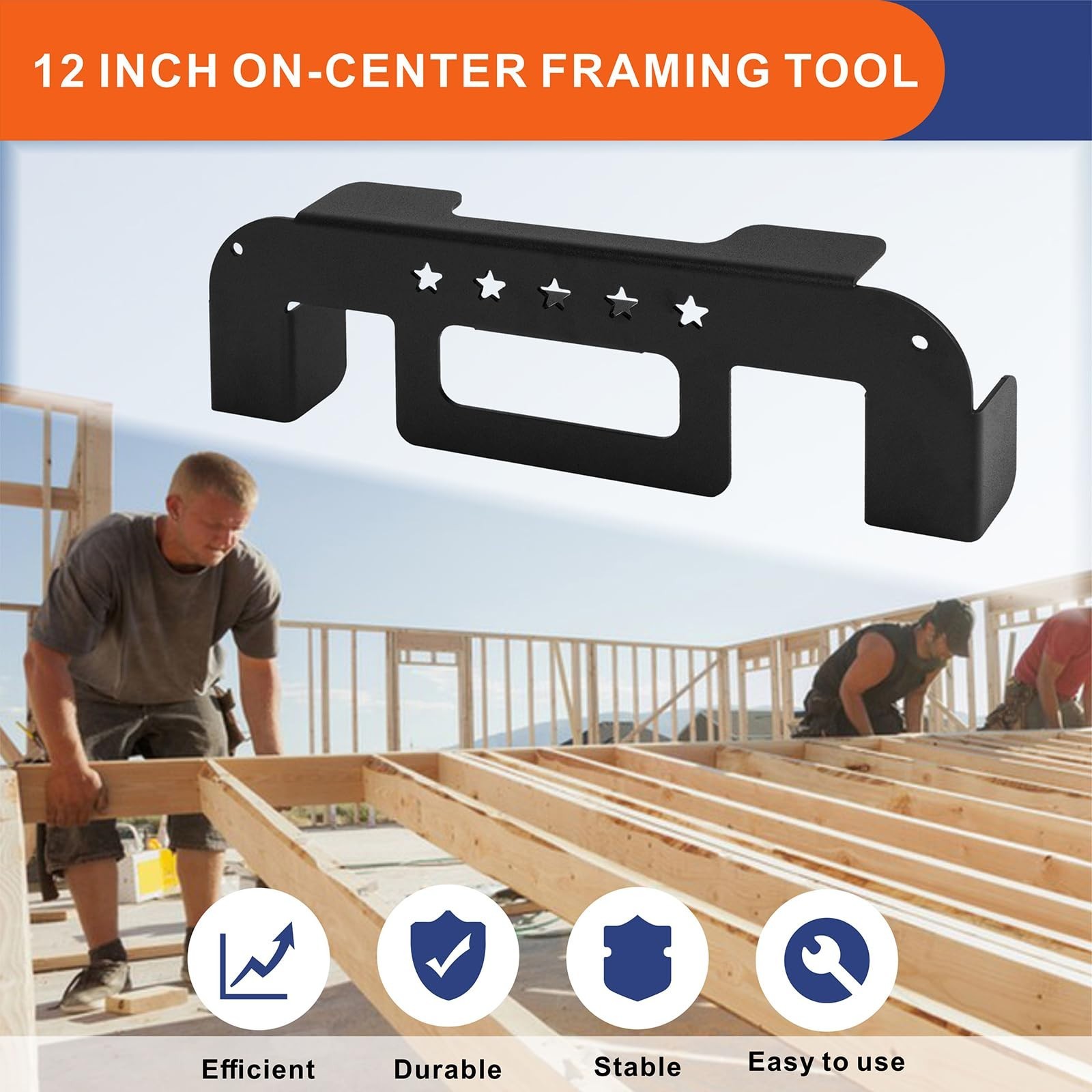 12" Stud Layout Tool for Framing, Precision Measurement Jig for DIY Projects