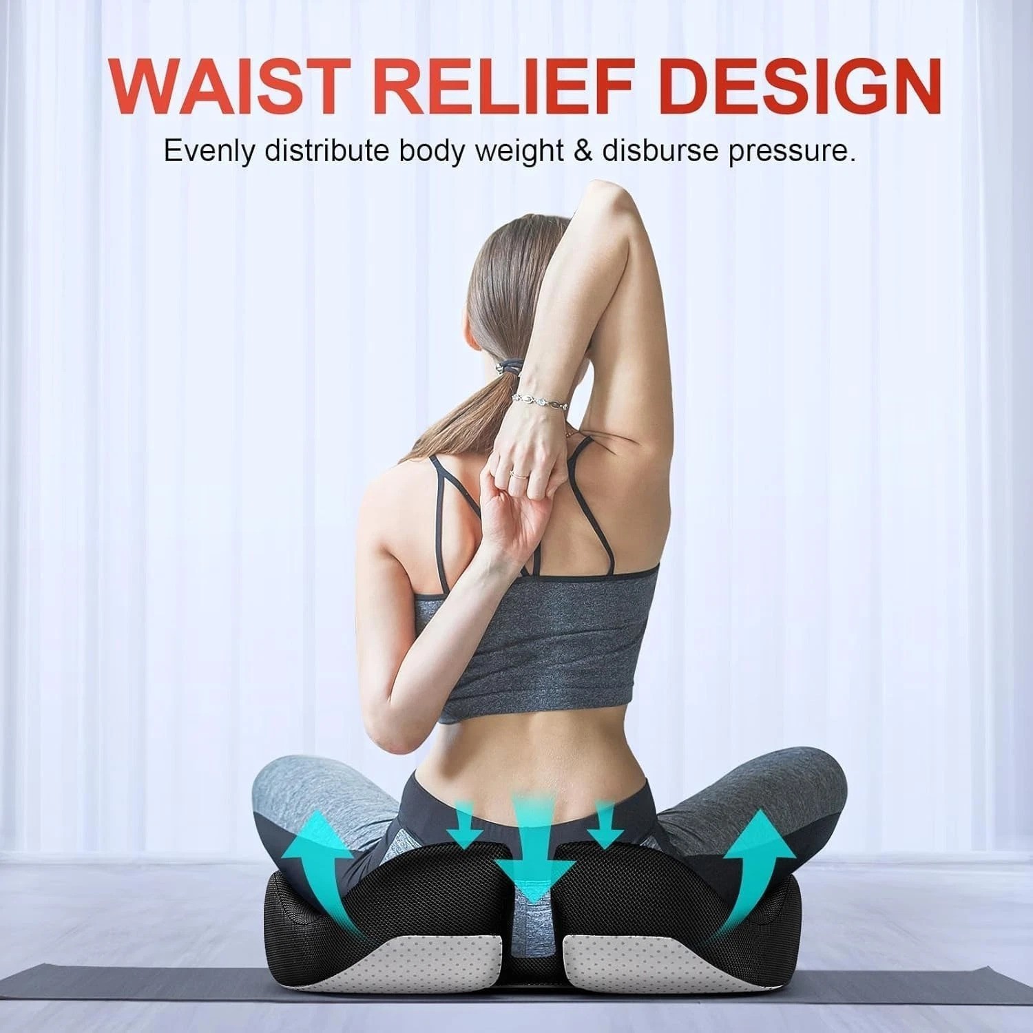 19" x 17" Ergonomic Memory Foam Cushion for Pressure Relief & Luxurious Comfort