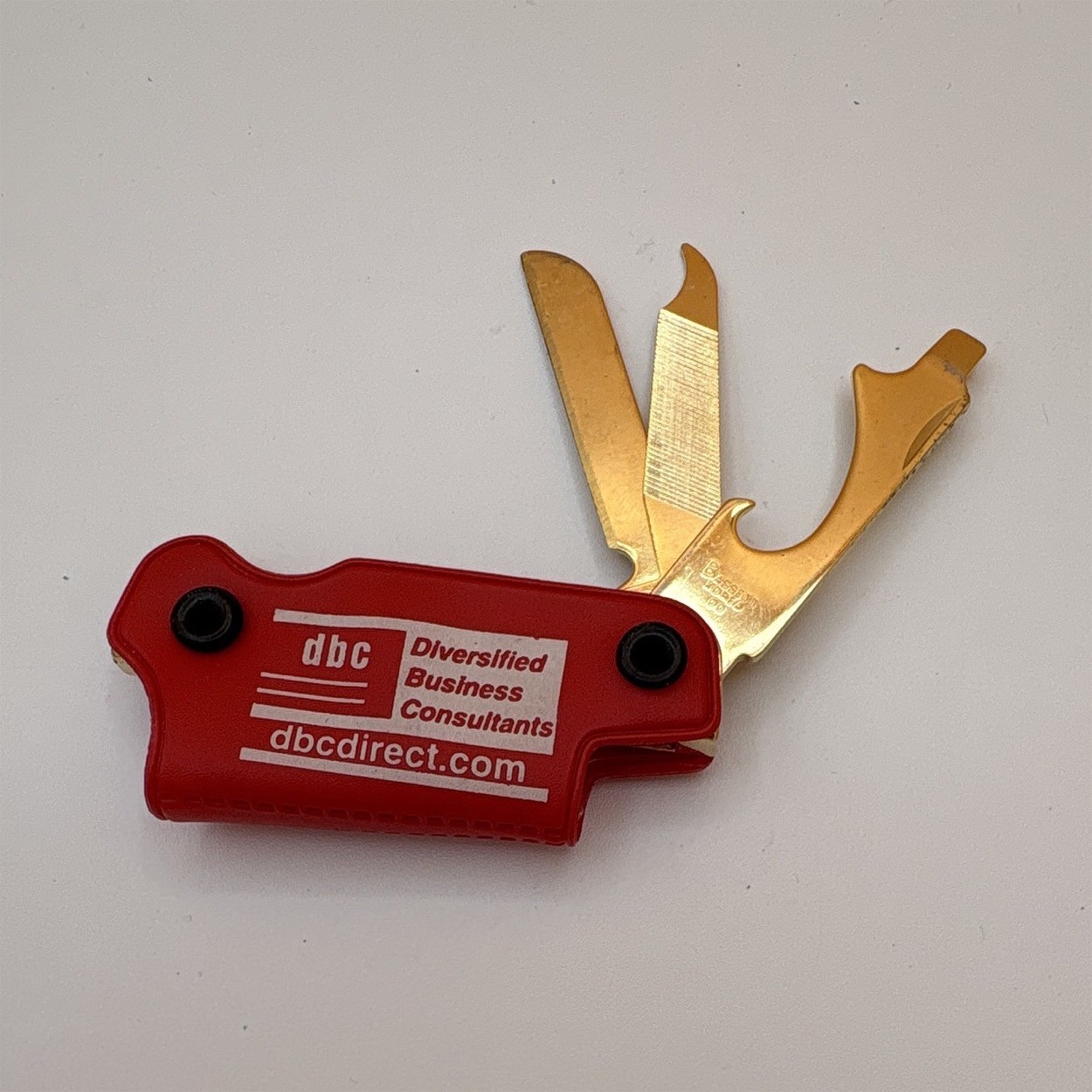 Bassett Red Multi-Tool File Bottle Opener Screwdriver 2in Metal Straight Edge