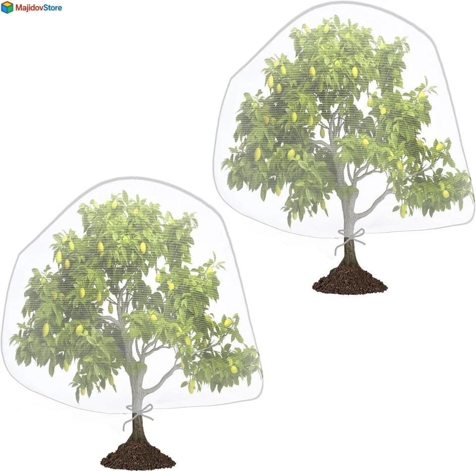 1 or 2 Large Fruits Tree Netting 7.5X5.2 Ft Mesh Insect Bird Barrier for Garden