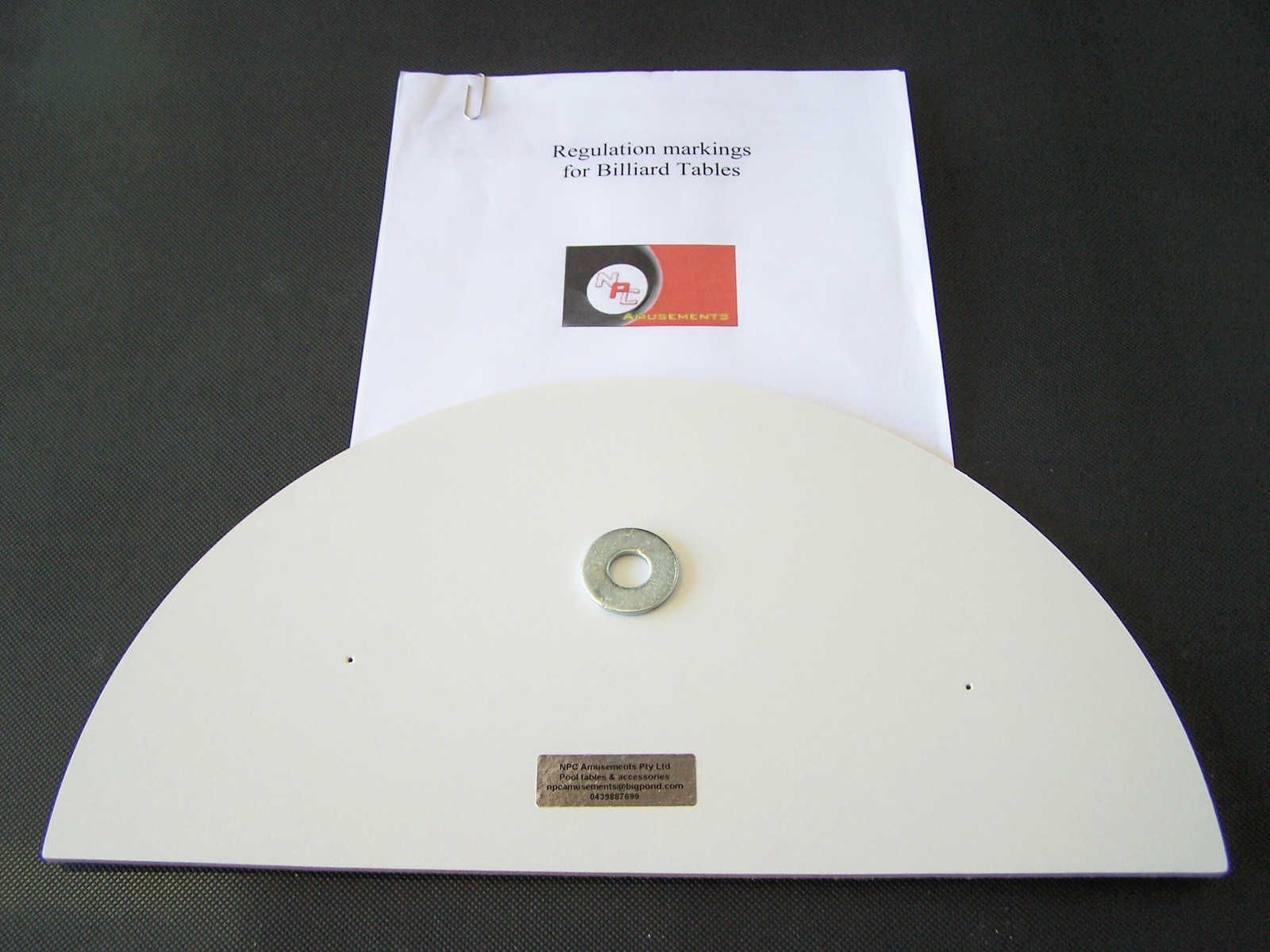 Pool Snooker Billiard Table Line Spot D Marking Kit "D" Template 9' foot table