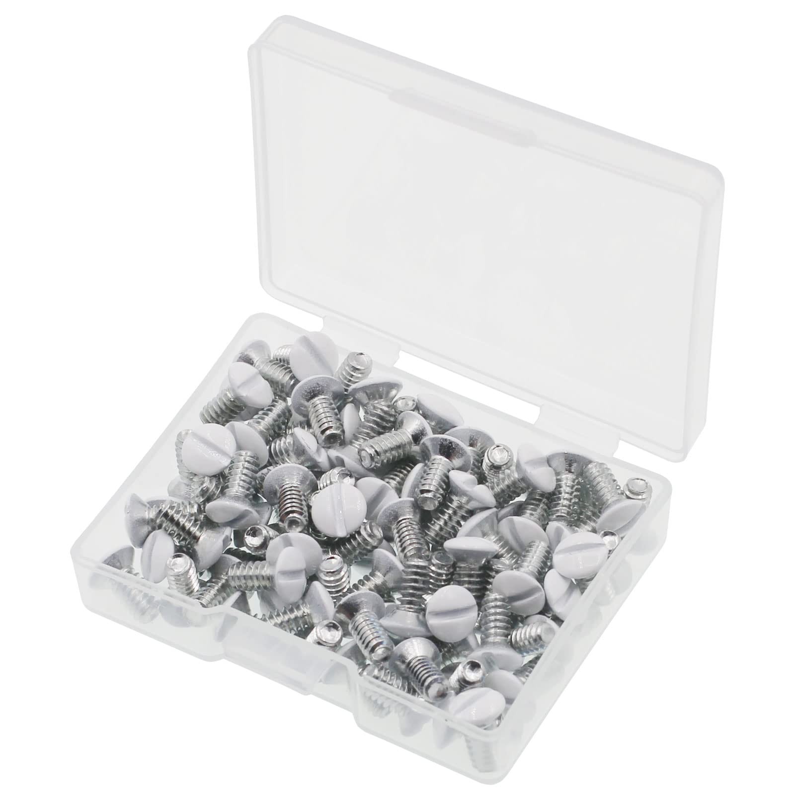 Wall Plate Screws 100 pcs White Outlet Screws 3/8" Long 6-32 Thread Light