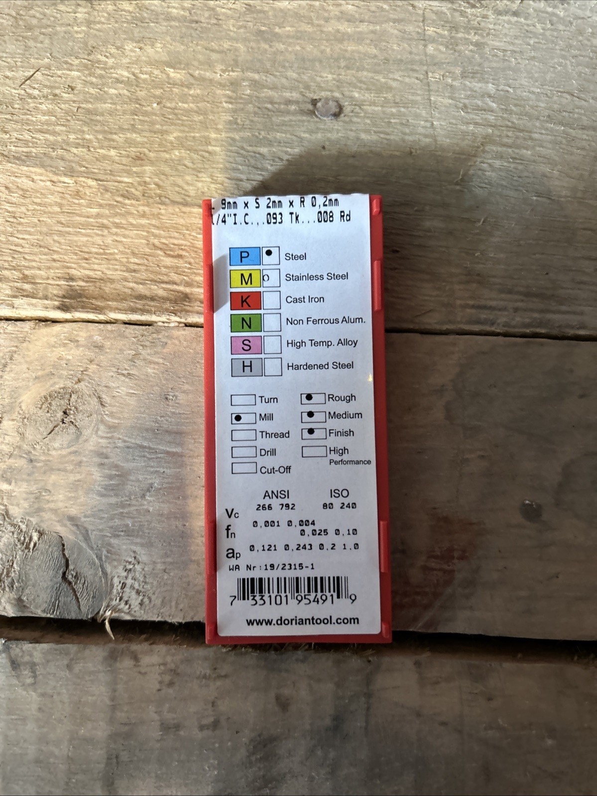 5pc DORIAN Tool TDEX-090202 Carbide Inserts 73310195491