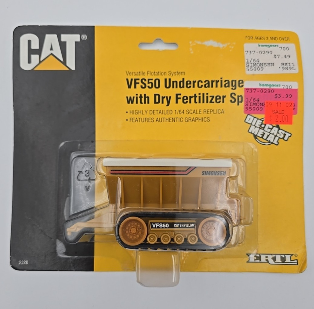Ertl 1996 CAT 1/64 VFS50 Undercarriage w/ Dry Fertilizer Spreader 2328 *NEW*