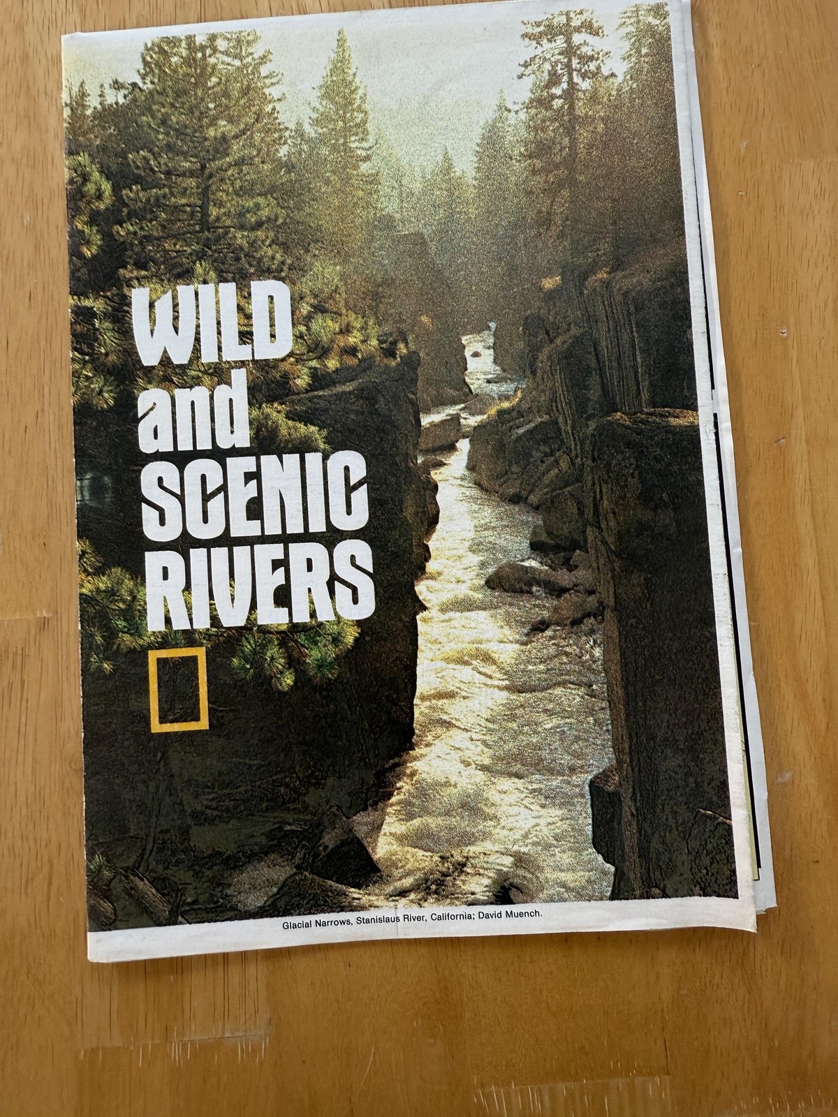 Vintage 1977 National Geographic Wild And Scenic Rivers USA Folded Map Poster