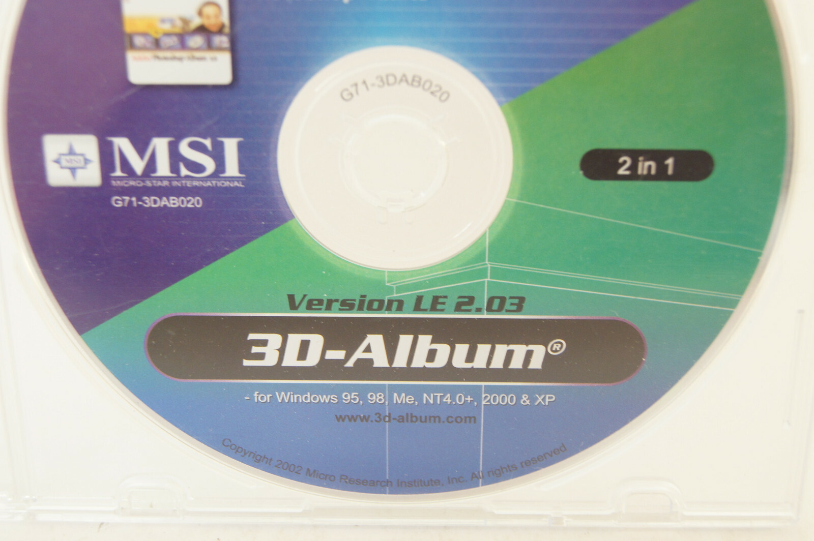 MSI Super Pack Version LE 2.03 3D-Album PC Computer Software Program 2002