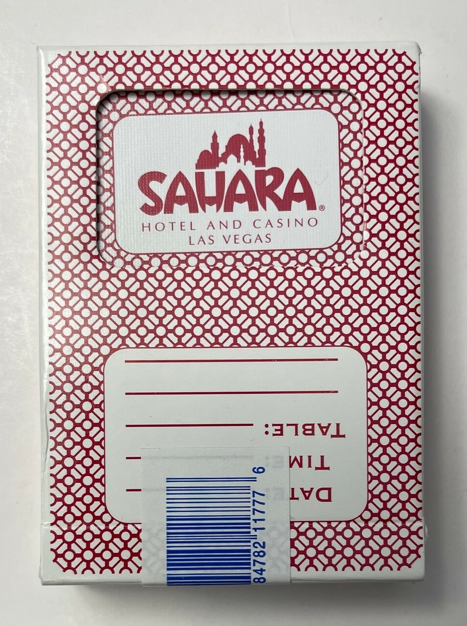 Sahara Hotel Casino Las Vegas Playing Cards Poker Red Deck