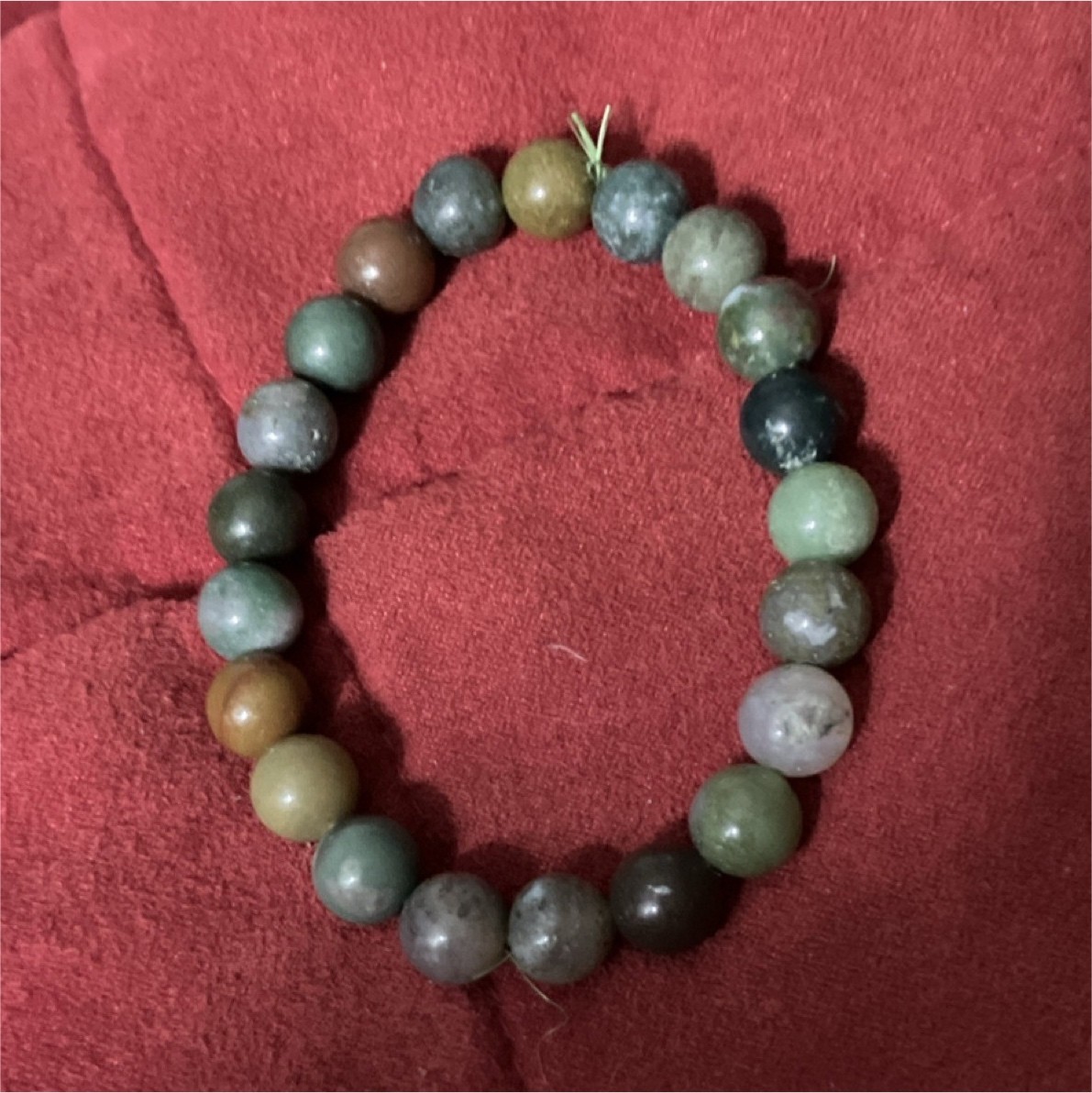 Stone Beaded Bracelet Multicolor Round Adjustable Unisex Handcrafted Jewelry