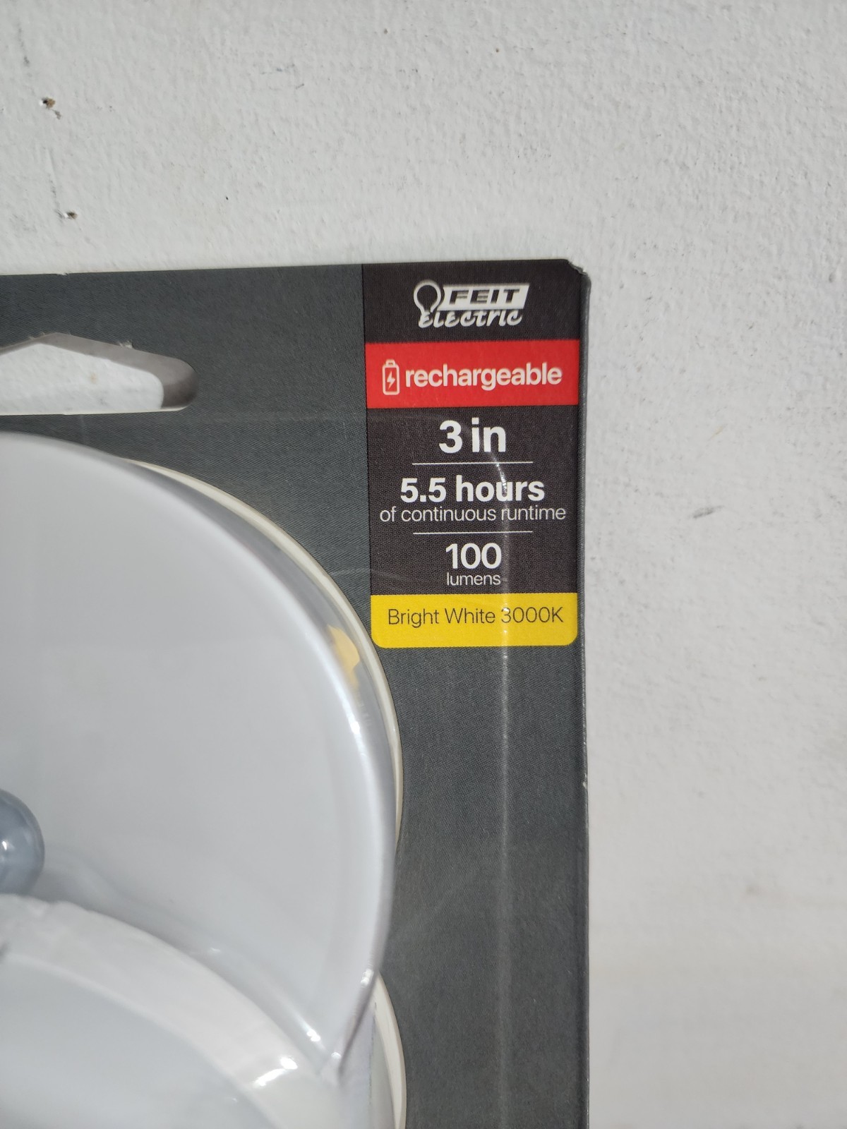 3 Pack Feit Rechargeable LED Puck Lights with Motion Control