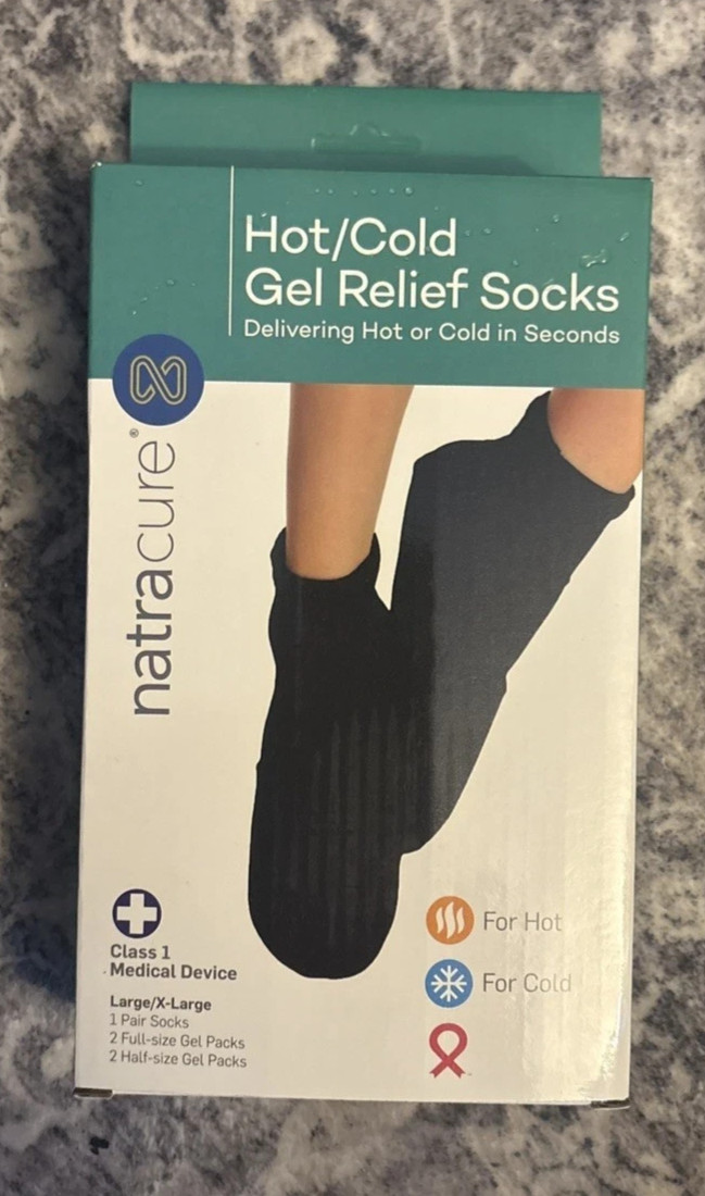 NatraCure Hot/Cold Therapy Socks Heels, Swelling, large/x-large up to sz 11 men