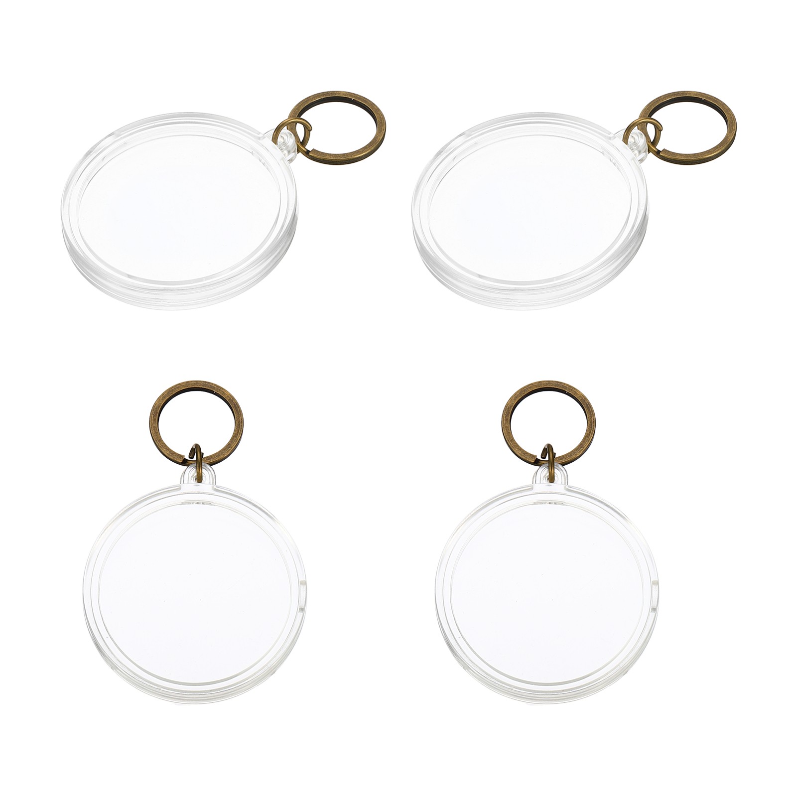 Plastic Coin Holder Keychain, 4Pcs Coin Case with Key Ring, Bronze